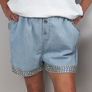 New Embellished Shorts Dazzling Shorts Women Shorts, Denim Shorts, Bling Shorts